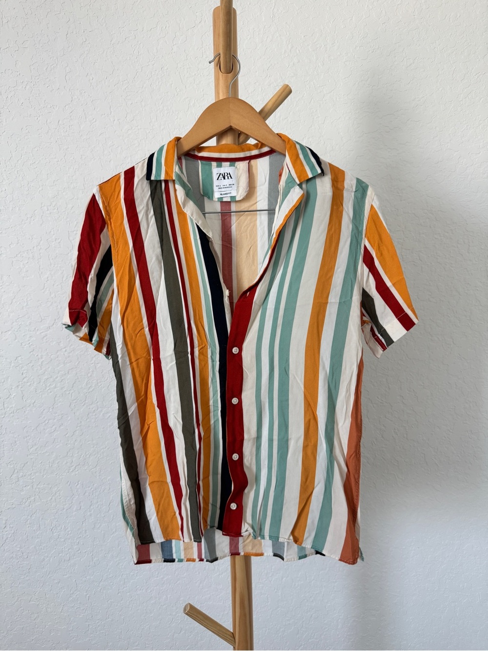 Zara striped button up tee